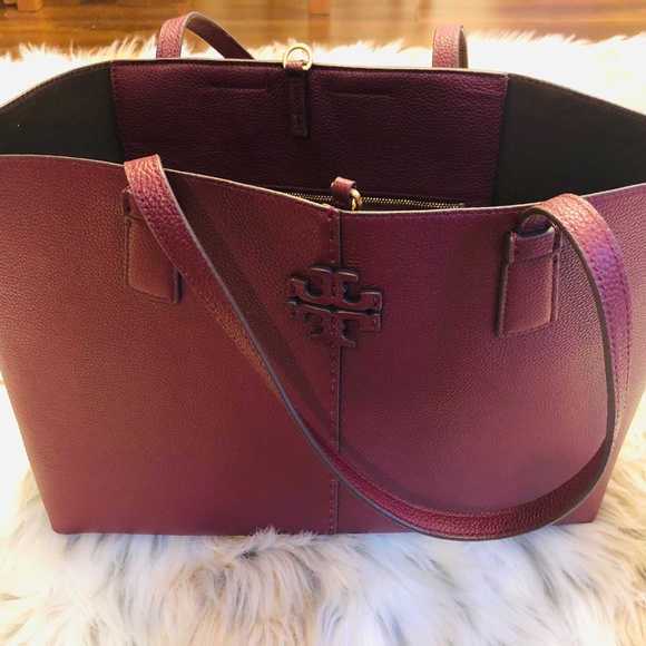 Tory Burch McGraw Tote in Claret - Picture 1 of 10